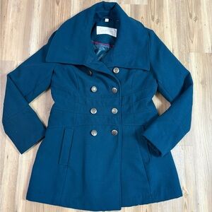 Jessica Simpson  Double-Breasted Teal Coat Sz Large